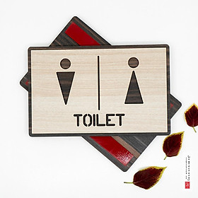 Bảng gỗ toilet chỉ dẫn khu vực nhà vệ sinh dán tường SAN-TL12
