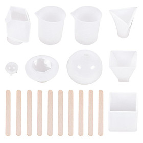 DIY Silicone Resin Casting Molds Tool Molds Measurement Cup Wood Sticks