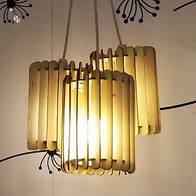 Đèn gỗ giá rẻ  gồm đèn, đui, bóng .