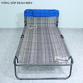 Mua Giường xếp lưới thổ cẩm cao cấp rộng 90cm khung sơn tĩnh điện thương hiệu Võng Xếp Thảo Điều - G12