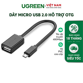 Dây Micro USB 2.0 OTG dạng tròn + dạng dẹt dài 10-12cm UGREEN US133- Hàng chính hãng