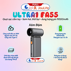 Mua Quạt du lịch cầm tay đa năng Jisulife ULTRA1 FA55 quạt 18W  pin 6 giờ  bơm hơi  thổi bụi - Hàng chính hãng