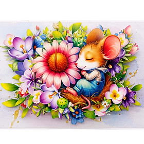 Thiệp 3D Chuột Con Ngủ Trong Vườn Hoa – Thiệp Pop Up Dễ Thương, Độc Đáo Tặng Sinh Nhật, Lễ Tình Nhân, Ngày Quốc Tế Thiếu Nhi, F59