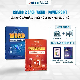 Combo 2 sách Word - Powerpoint Tin học văn phòng Unica, Hướng dẫn thực hành từ cơ bản đến nâng cao