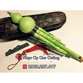 Mua Sáo Bầu Giả Ngọc khớp inox kèm bao da