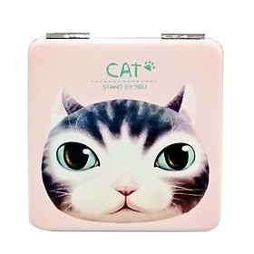 Gương 2 Mặt Bọc Da - Mẫu 1 - CAT - Màu Hồng