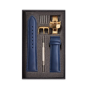 Dây Đồng Hồ Da Bò Italy Cao Cấp Màu Xanh Navy Size 14/16/18/20/22/24mm - Dây Da Đồng Hồ Da Bò Thật 100%, Bảo Hành 12T