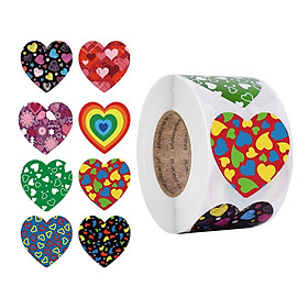 500Pcs/Lot Heart Shaped Stickers Love Heart Decals DIY for Gift Packaging