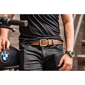 Thắt lưng da bò sáp nam khóa đồng nguyên khối chất da cao cấp bền bỉ dẻo dai ARES SHOP