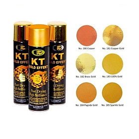 Sơn xịt mạ vàng KT gold effect Bosny có 6 màu dung tích 200ml -  Thái Lan
