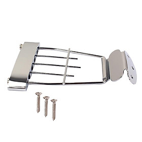 Chrome 4 String Trapeze Tailpiece for Archtop Jazz Bass Guitar Parts