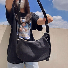 Túi Đeo Chéo Nữ Vải Chống Nước Hàng Xịn Quảng Châu Kẹp Nách Xách Vai Tote Unisex Mini Thời Trang - Túi dây lỗ