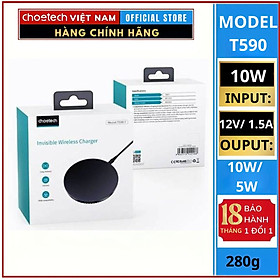 Đế sạc không dây tầm xa 10W 2in 1 cho điện thoại và tai nghe Choetech T590-F (HÀNG CHÍNH HÃNG)