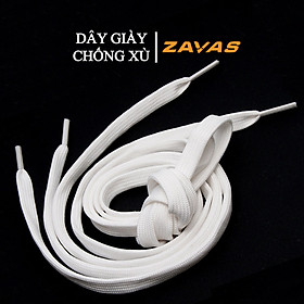 Dây giày dẹt trắng và đen ZAVAS loại chắc chắn không bị tưa xù chỉ dài 1m2