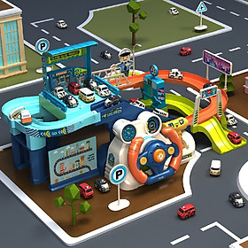 Mô hình đồ chơi công trình xe có vô lăng lái xe - HỘP QUÀ TẶNG CHO BÉ