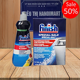 Nước làm bóng Finish + muối rửa chén Finish 1,2kg