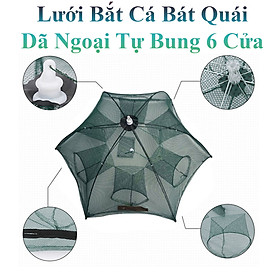 Lưới Bắt Cá Bát Quái Dã Ngoại Tự Bung 6 Cửa