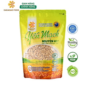 Yến mạch Úc Nguyên Hạt Cán Dẹt Túi 400g, Ngũ Cốc Giảm Cân, Người Tập Gym Bổ Sung Dinh Dưỡng, Caracao Food