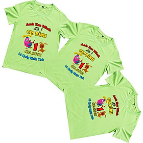 Áo Thun Gia Đình 3 Người Họa Tiết Anh Em Mình Là 1 Gia Đình Màu Xanh Chuối