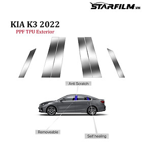 Kia K3 2022 (Cerato) Miếng dán PPF TPU ốp trụ bóng ngoài xe