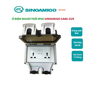 Ổ cắm điện ngoài trời chống nước, chống bụi IP66 Sinoamigo SA86-2US - Nhập khẩu chính hãng