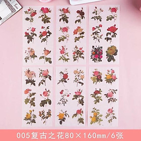 Set 6 tờ washi stickers nhiều mẫu dễ thương