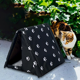 Outdoor Cat House Weatherproof Sleeping Tent Winter Warm Stray Cats Shelter for Courtyard