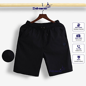 Quần short nam kaki HAHAMAN thun co giãn cực tốt, Quần short nam lưng thun thêu túi cao cấp QSKK01010