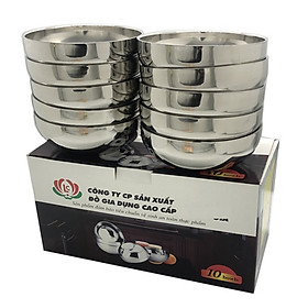 Mua Bộ 10 bát tô inox trơn 2 lớp cách nhiệt