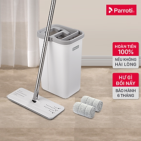 Bộ Cây Lau Nhà Xoay Tay Compact Spin Mop Lock&Lock ETM466: Thùng Giặt + Cây + Bông Lau