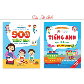 Combo 2 cuốn Cùng Con Học Mỗi Ngày: 900 Câu Giao Tiếp, Bé Học Tiếng Anh Qua Hình Ảnh (Kèm file nghe quét mã QR)