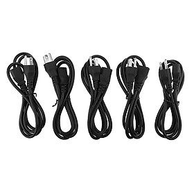 5 Pieces 3Pin  Plug  Socket  Adapter Cable US 1.5Meters