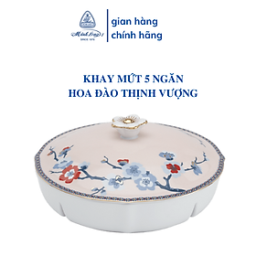 Mua Khay Mứt Sứ Cao Cấp Minh Long 5 ngăn - Hoa Đào Thịnh Vượng