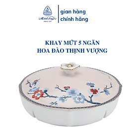 Khay Mứt Sứ Cao Cấp Minh Long 5 ngăn - Hoa Đào Thịnh Vượng