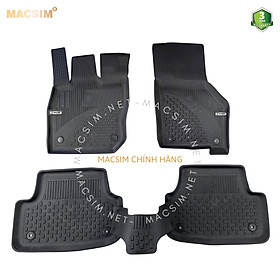 Thảm lót sàn ô tô nhựa TPE Silicon Audi A4 2016+ Black Nhãn hiệu Macsim