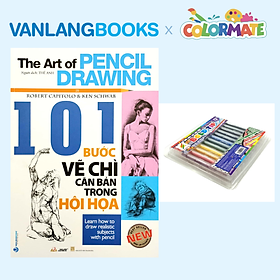 Sách 101 Bước Vẽ Chì Căn Bản Trong Hội Họa + Bộ 12 Bút Lông Bold Tip Marker - Vanlangbooks x Colormate