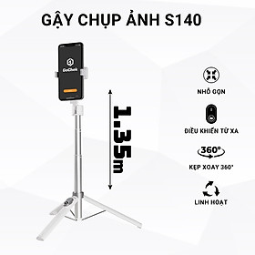 Mua Gậy chụp ảnh 3 chân GoChek S140  Tripod selfie bluetooth có điều khiển cho điện thoại  phục vụ livestream  quay vlog đa năng - Hàng chính hãng