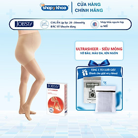 Vớ Y Khoa Siêu Mỏng JOBST UltraSheer - Vớ Bầu, Màu Da, Kín Ngón, Áp Lực 20-30mmHg (Tất Y Khoa)