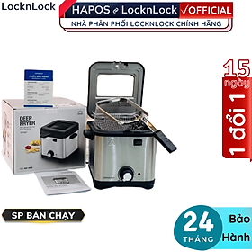 Mua Nồi chiên ngập dầu Lock&Lock EJF716SLV 1.5 lít có nắp kính ngăn dầu bắn ra ngoài - Hàng chính hãng - Hapos