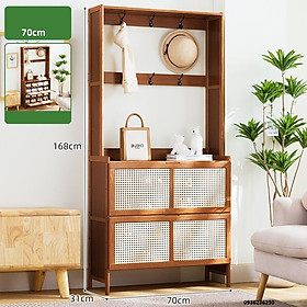 Mua Tủ để giày kiêm kệ trang trí  chất liệu gỗ tre bền đẹp  kết cấu tủ chắc chắn  không rung lắc  kích thước 168 x 100 x31cm