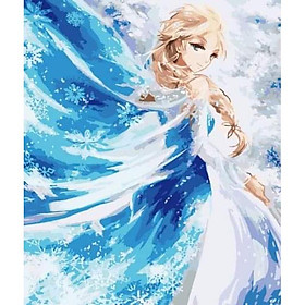 Mua Tranh tô màu theo số Tranh sơn dầu số hoá hình công chúa tóc mây size 30*40cm kèm khung
