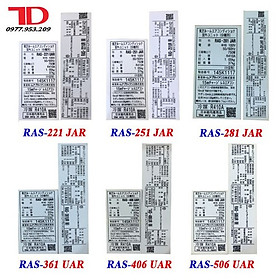 Tem thông số dành cho máy lạnh TOSHIBA nội địa