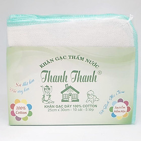 Khăn gạc Thanh Thanh Nhỏ Đặc Biệt 5 lớp 25x30cm 100% Cotton