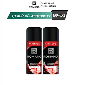 Combo 2 Xịt toàn thân Romano Attitude nồng ấm cá tính 150ml