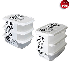 Bộ 2 set 3 hộp đựng thực phẩm nắp mềm Fit in Pack 300ml & 150ml - nội địa Nhật Bản