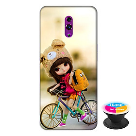Ốp lưng điện thoại Oppo Reno hình Cô Bé và Xe Đạp Mẫu 1 tặng kèm giá đỡ điện thoại iCase xinh xắn - Hàng chính hãng