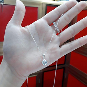 Dây chuyền bạc liền mặt đính đá cao cấp  YN JEWELRY