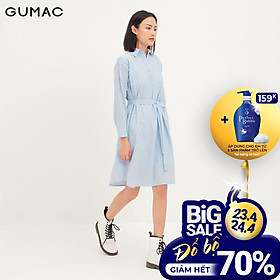 Đầm nữ GUMAC thiết kế sơ mi tay dài DA12172