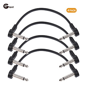 Ggiant AC-8 Guitar Effect Pedal Flat Patch Cables 6 Inch Length with 1/4 Inch Right Angle Connectors Patch Cable Kit 4