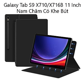 Bao Cover Nam Châm Dành Cho Samsung Galaxy Tab S9 11 Inch SM X710 / X716B Có Khe Viết Smart Cover